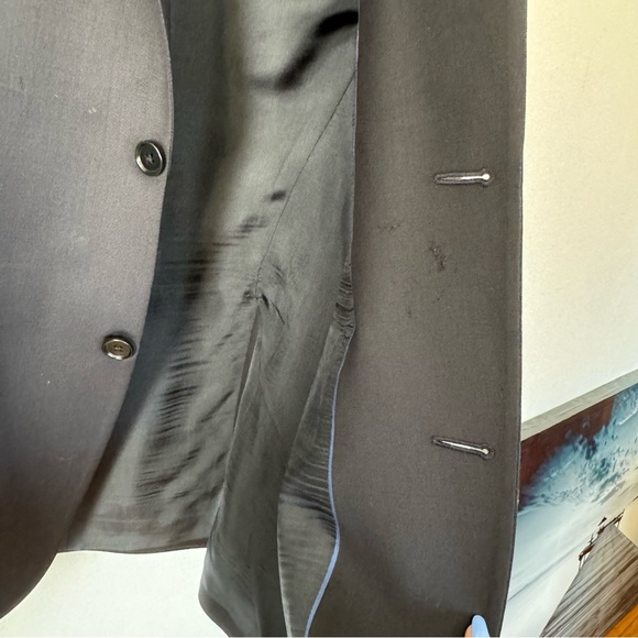 John Varvatos Blazer Coat Men’s 36R Two Button Jacket Black Wool Casual Suit - Picture 14 of 14